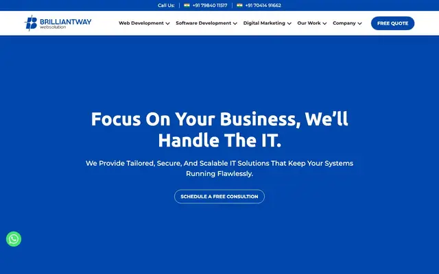 Brilliantway Web Solution Pvt. Ltd. website
