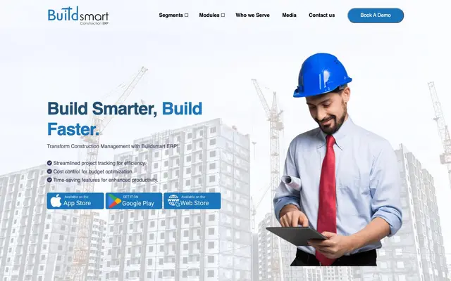 Buildsmart ERP - A Construction ERP Software website