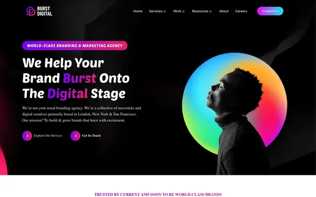 Burst Digital website