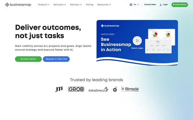 Businessmap (formerly Kanbanize) website
