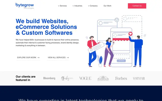 Bytegrow Technologies website