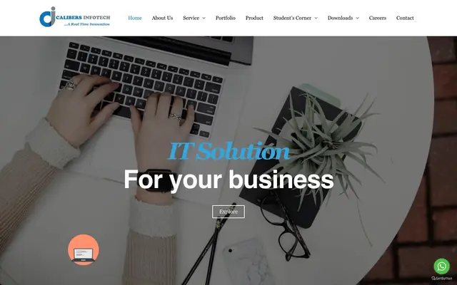 Calibers InfoTech website