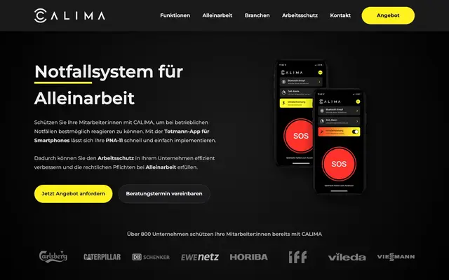 CALIMA Safety GmbH website