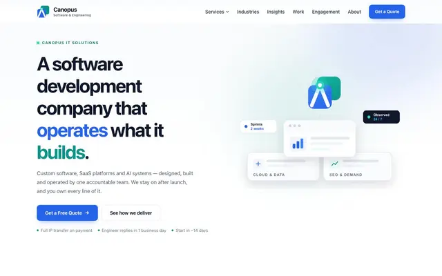 Canopus It Solutions website