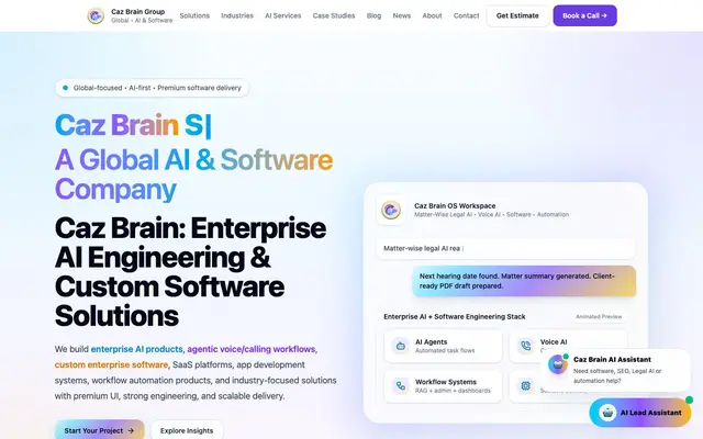 Caz Brain Private Limited website