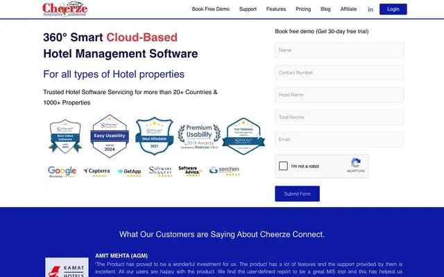 Cheerze Connect website