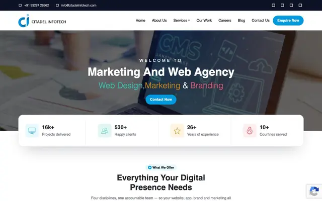 Citadel Infotech website