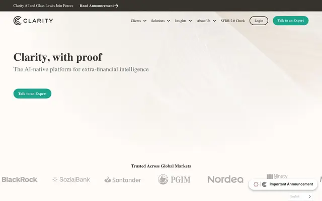 Clarity AI website