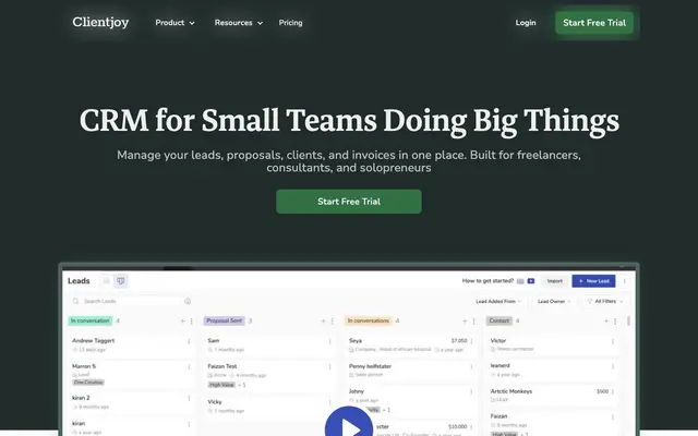 Clientjoy | Operating System for Agencies website