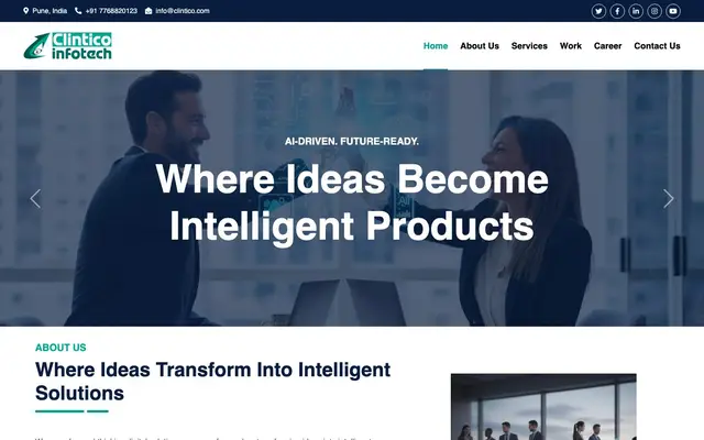 Clintico infotech Pvt Ltd website