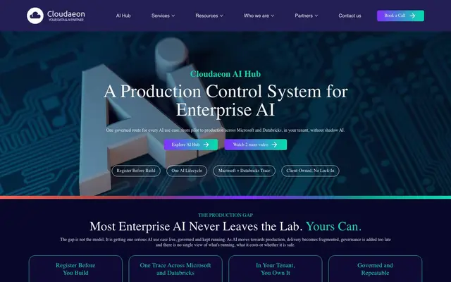 Cloudaeon Pvt. Ltd. website