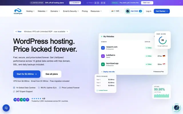 CloudFigma Pvt Ltd website
