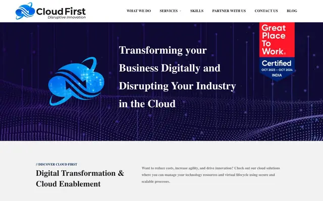 Cloud First Computing Pvt. Ltd. website
