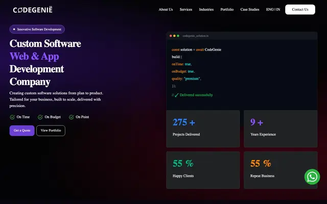 CodeGenie website