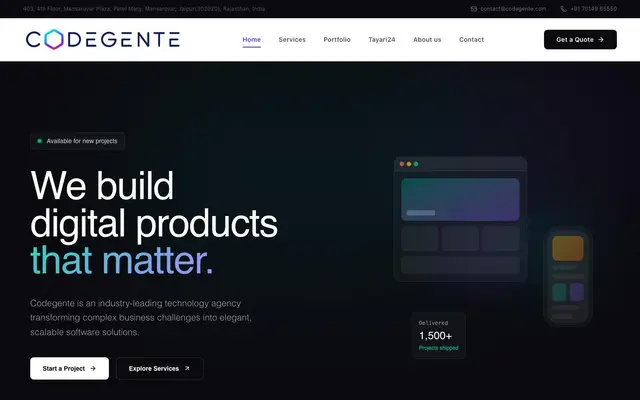 Codegente Infotech Private Limited website