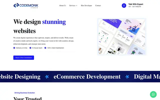 Codemonk Studio website