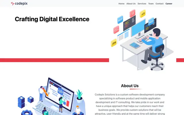 Codepix Solutions Pvt Ltd website