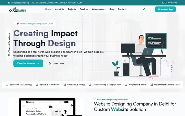 Code sparrow website designing company in delhi website