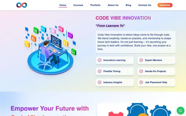 Code Vibe Innovation website