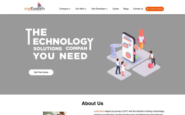 codExalters Techlabs website