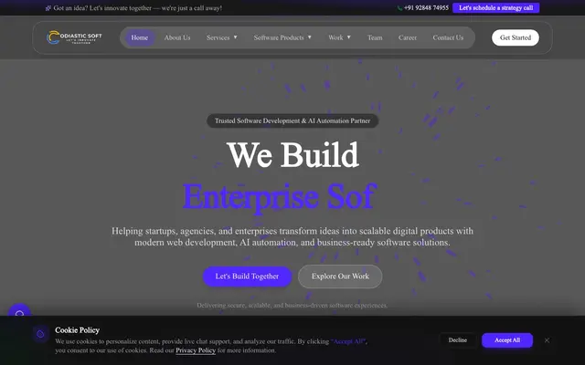 Codiastic Soft Pvt Ltd website