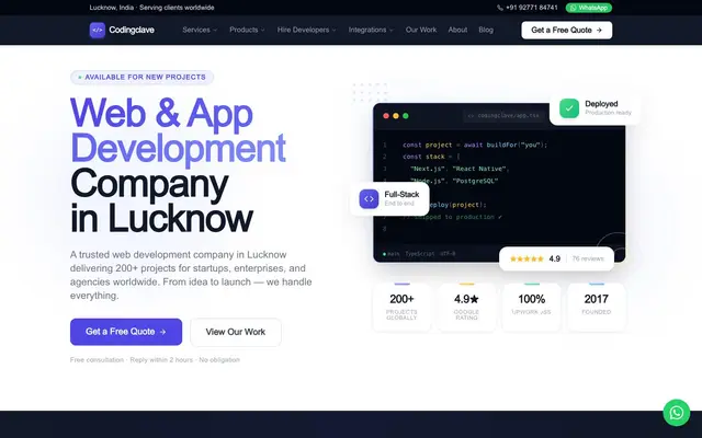 CodingClave Development LLP website
