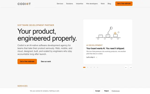 Codiot Technologies website