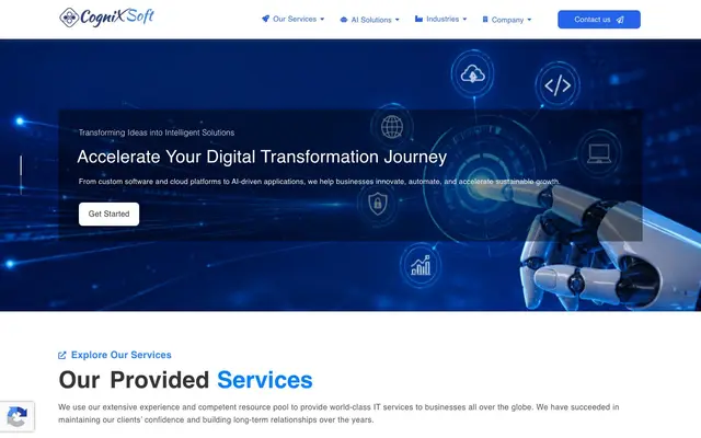 CogniX Software Solutions website
