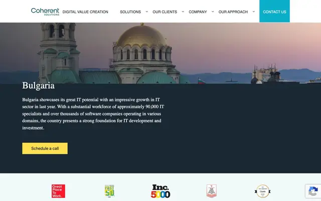 Coherent Solutions Bulgaria website