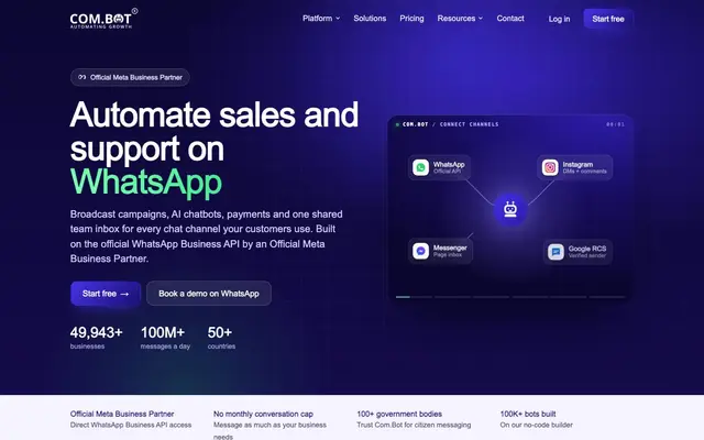 WhatsApp Business API, Bots, Automations , Integrations , Cloud API , Official Partner - WA.Team website