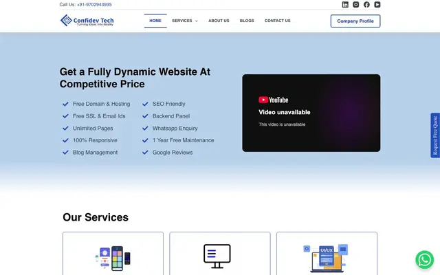 Confidev Tech Pvt Ltd website