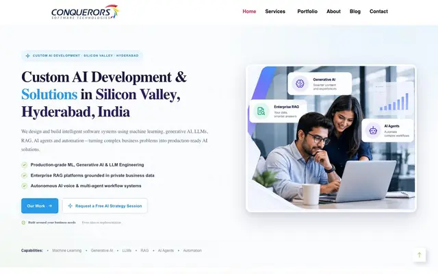 Conquerors Software Technologies website