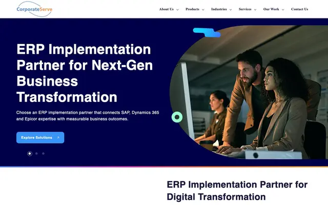 CorporateServe Solutions website