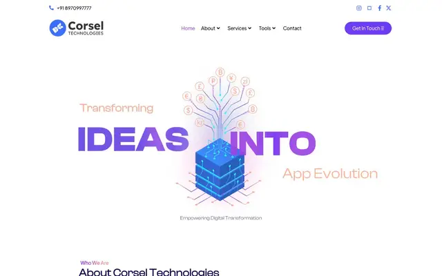 Corsel Technologies - Mobile App Development Company in Bangalore website