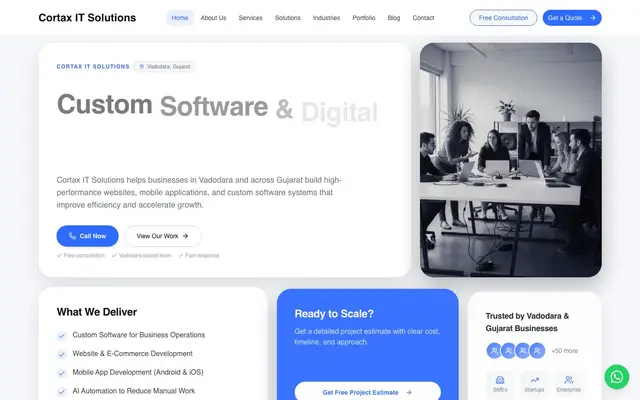 Cortax IT Solutions website