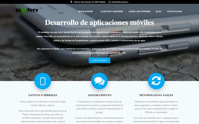 Cowders - Desarrollo Apps Madrid website