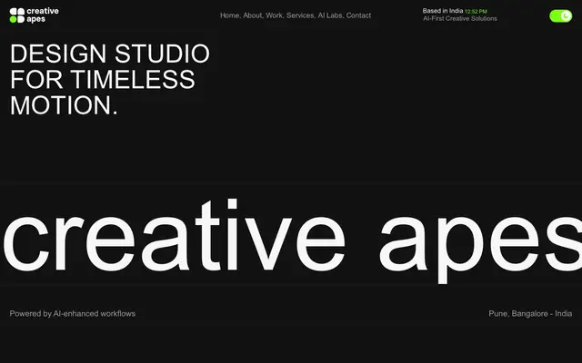 Creative Apes Design (India) - Award-Winning Branding, UI/UX, Advertising & Web Development Agency Pune, Bangalore website