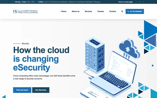 Blue Creative Soft Technologies website