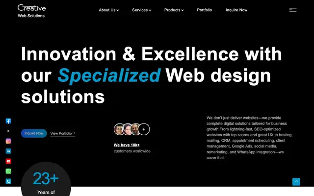 Creative Web Solutions website