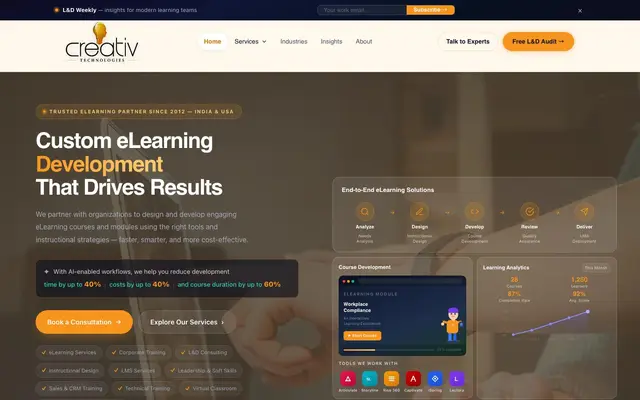 Creativ Technologies | Custom e-Learning Company website