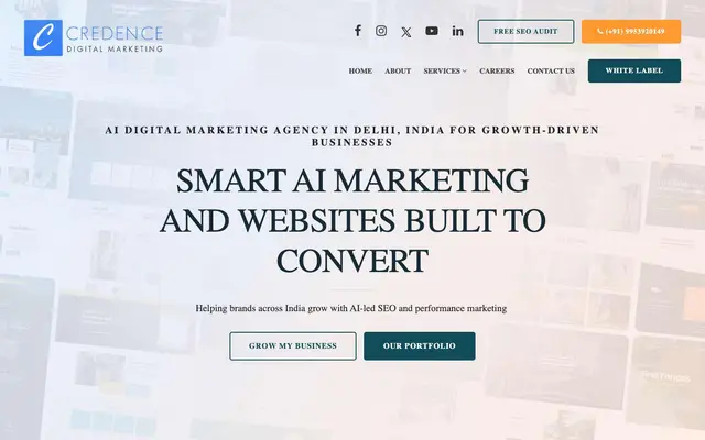 Credence Digital Marketing website