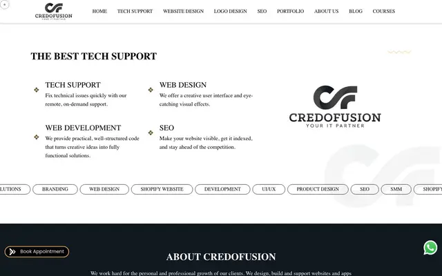 Credofusion Software Solutions website