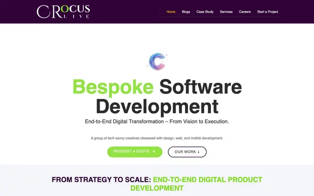 Crocus Live - Web Design & Web Development, Ecommerce & Mobile App Development in India website
