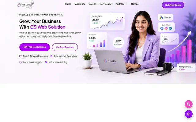 CS Web Solutions website
