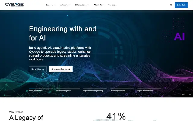 Cybage Software website