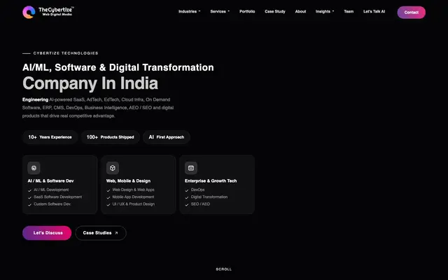 Cybertize Technologies Pvt. Ltd. website