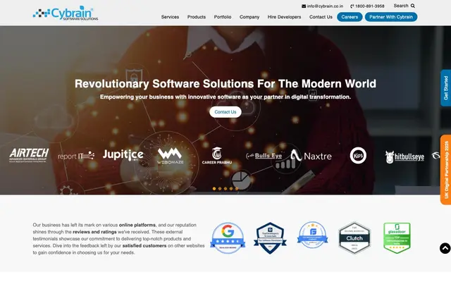 Cybrain Software Solutions Pvt Ltd website
