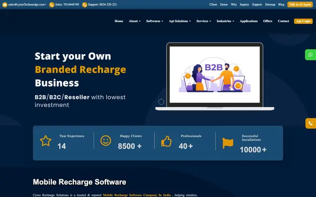 Cyrus Recharge Solutions website