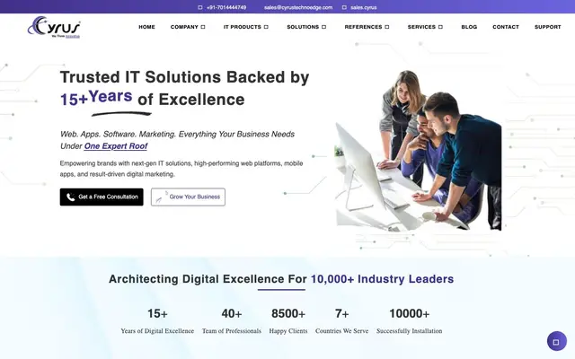 Cyrus Technoedge Solutions Pvt. Ltd. website