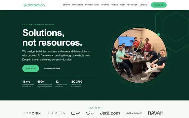 Dataction Analytics Pvt. Ltd. website